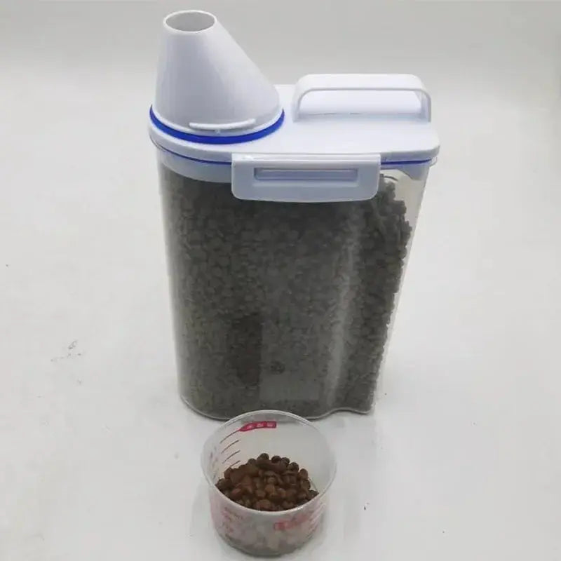 1.5kg/2kg Pet Food Storage Container Cat Food Bin Airtight Moisture Proof Dog Food Bucket Fish Food Container Cat Food Canister WLP Company