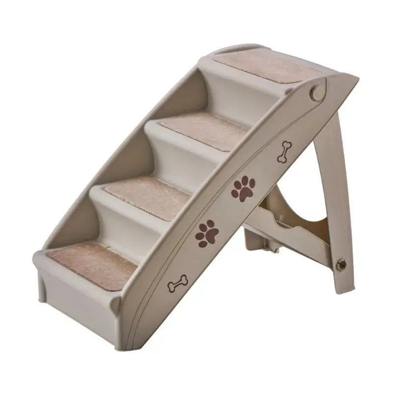 1pc Right-Angle Foldable Pet Ladder,Cute Paw Prints & Bone Design, Easy To Assemble & Store, Non-Slip Stairs for Home Use WLP Company