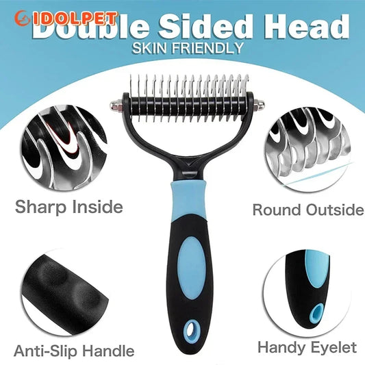 Professional Pet Deshedding Brush | 2 Sided | Reduce Shedding - PetGroom