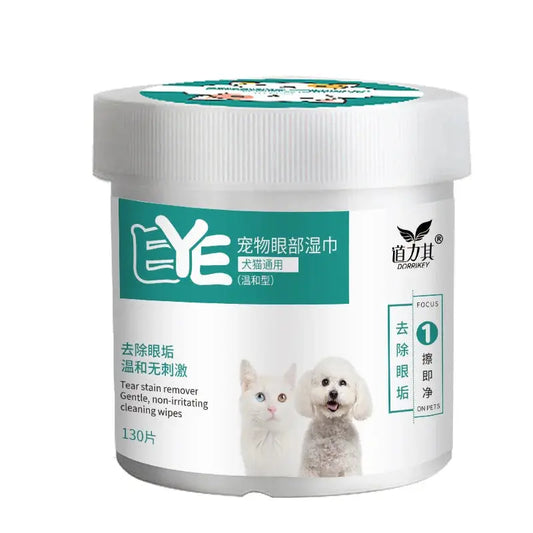 pet cleaning wipes 130 Pieces Pet Cleaning Tear Wipes, Non-Woven Eye Wipes for Dogs and Cats, 7x7cm Diameter, 112G Single Weight, Non-Woven Fabric WLP Company