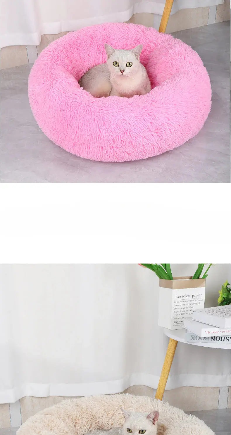 Home Plush Pet Nest Winter Cat Nest Dog Nest Warm Detachable and Washable Round Cat Nest Pet Bed Seasonal Universal Decoration WLP Company