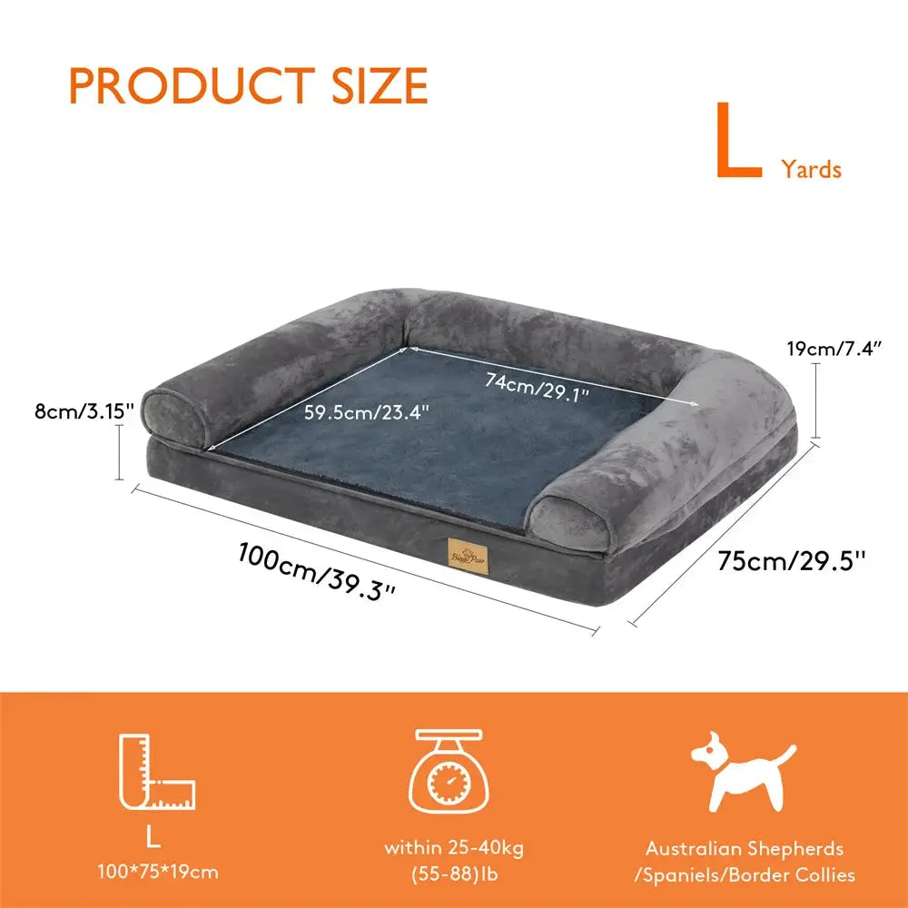 XXXL Large Calming Dog Bed Orthopedic Memory Foam Sofa Couch Waterproof Removable Cover Plush Mat for Small Medium Large Dogs WLP Company