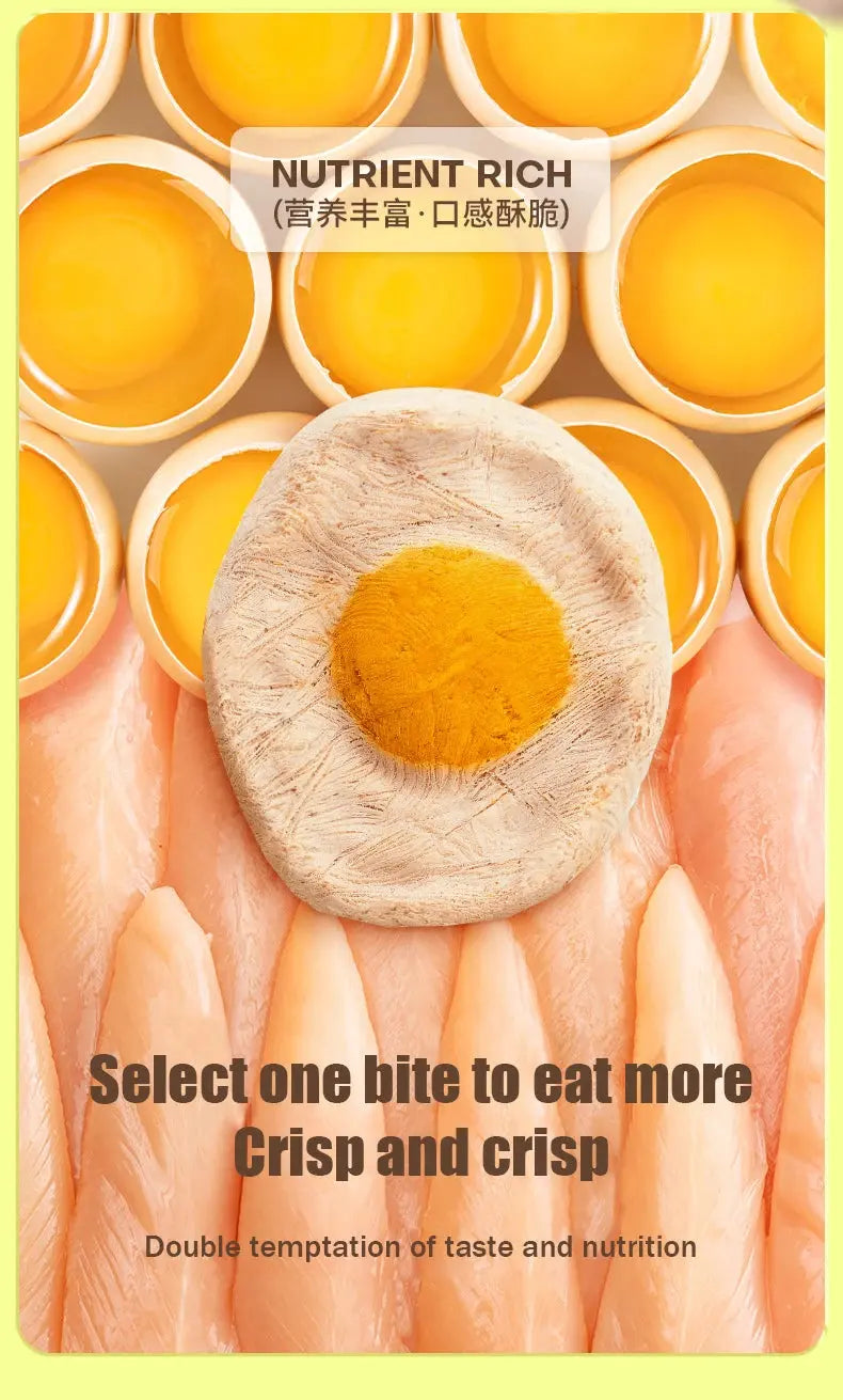 Freeze-dried poached eggs cat and dog universal nutrition hair gills staple food freeze-dried chicken egg yolk goat milk cake ca WLP Company