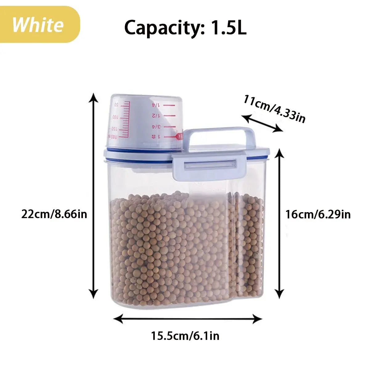 dog food storage Pail Plastic Storage Tank with Measuring Cup Container Moisture-proof Sealed Jar Pet Supplies Accessories WLP Company