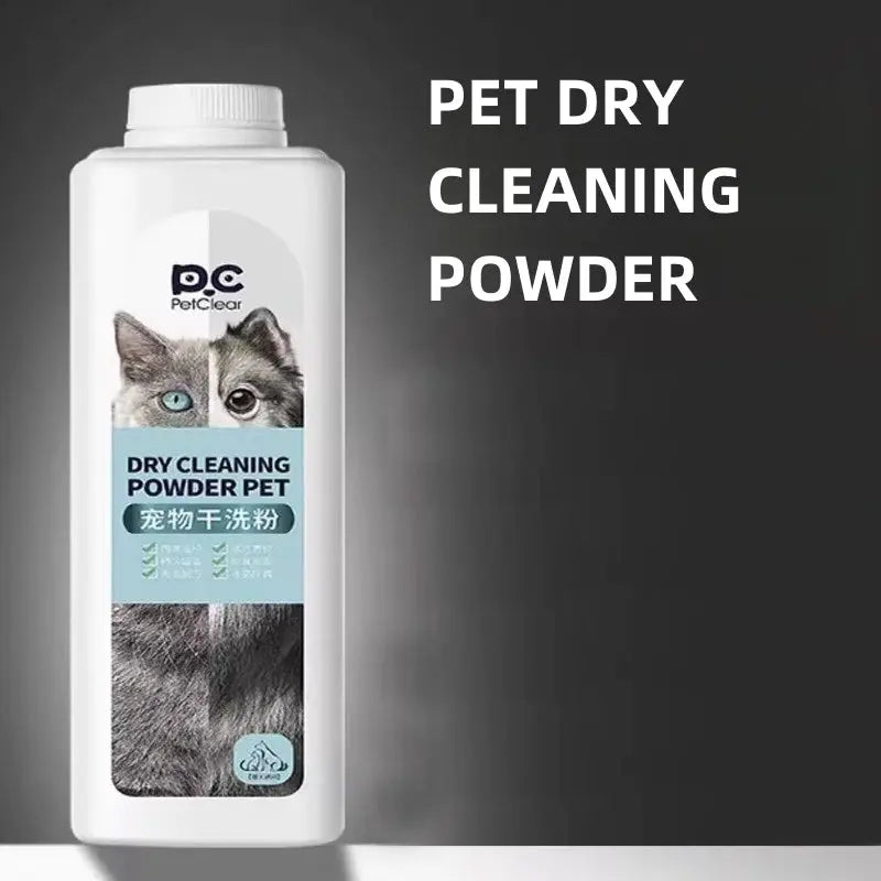 PETCLEAR 360g Pet Dry Shampoo Cleaning Powder Dog Cat Waterless Bath Powder Dog Odor Deodorizer Plant-Based Pet Cleaning Powder WLP Company