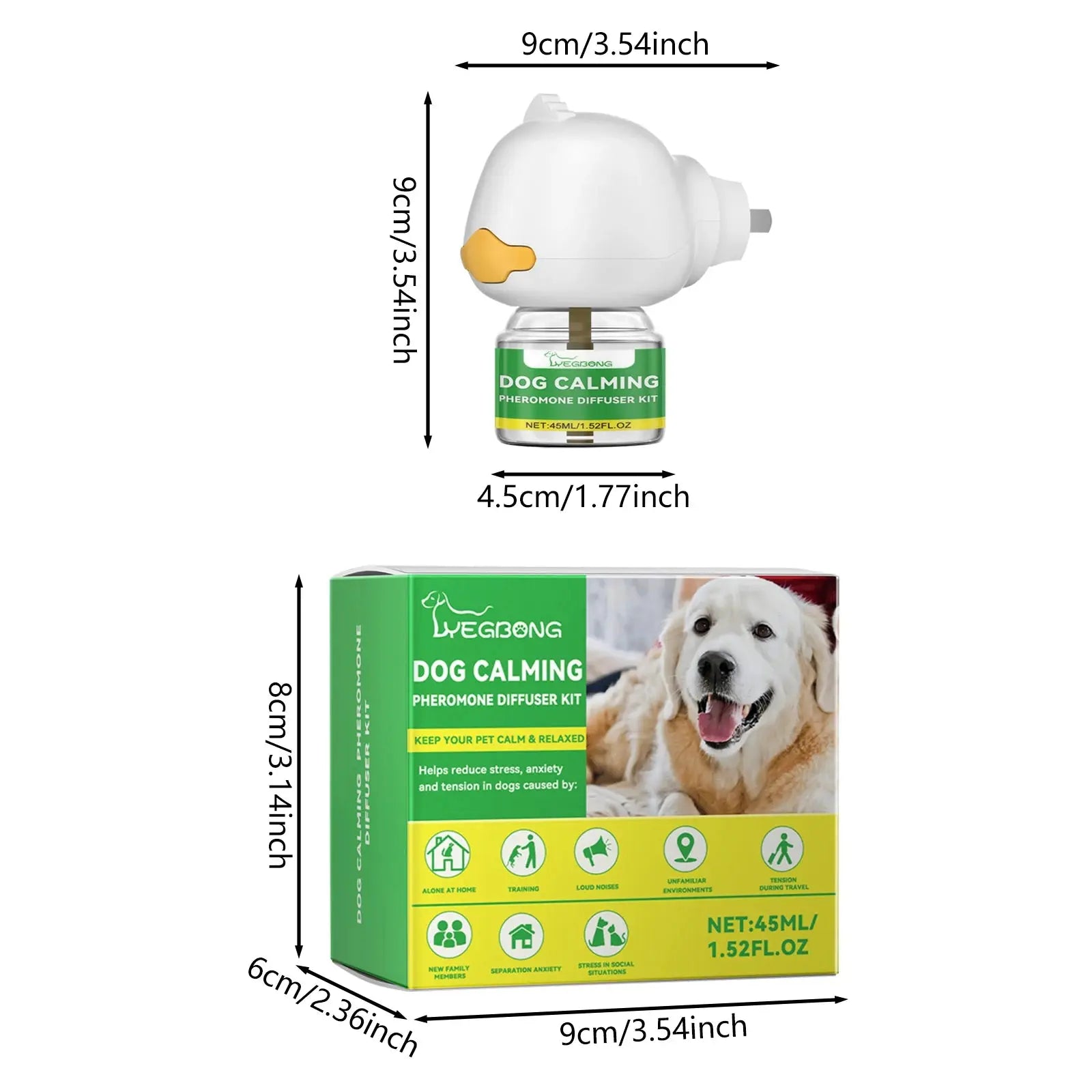 stress relief for pets 45ml Cats Dogs Stress Calming Care Kit, Long-lasting Pet Anxiety Relief Calming Diffuser, Perfect For Travel WLP Company