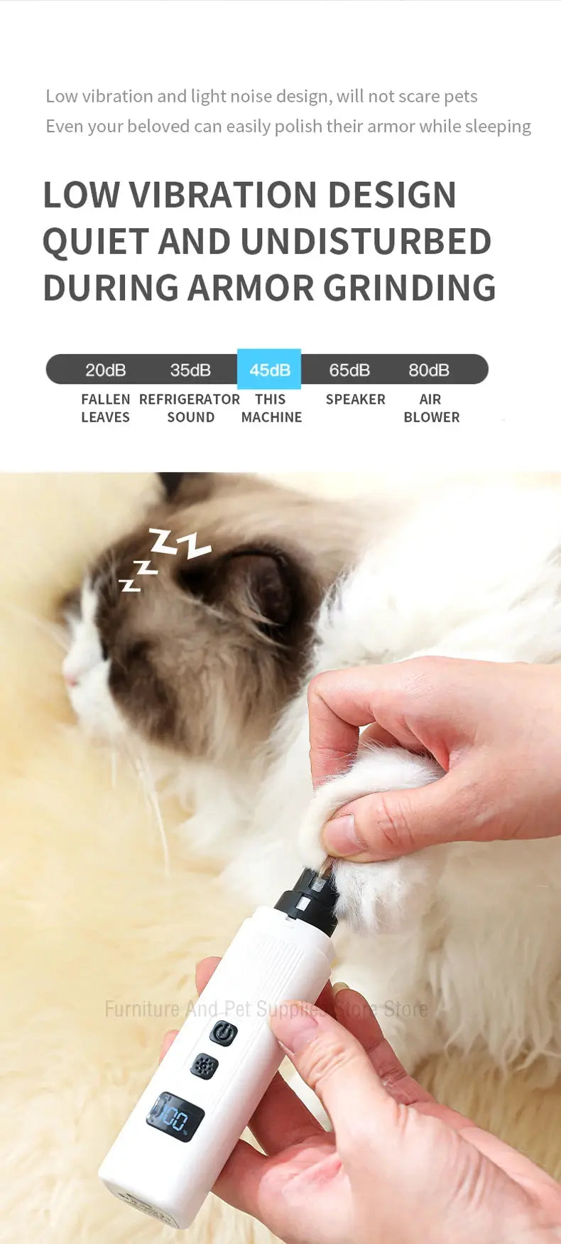 Electric Dog Nail Clippers for Dog Nail Grinders Rechargeable USB Charging LED Light Pet Quiet Cat Paws Nail Grooming Supplies WLP Company