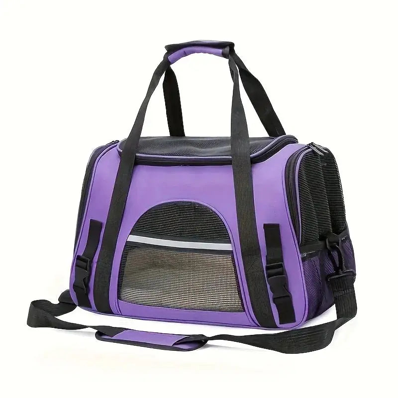Portable Cat Carrier Bag Soft-Sided Pet Carrying Four-Sided Breathable Carrier Bags with Fur Pad Cats Handbag Travel Bag Transport Bag WLP Company