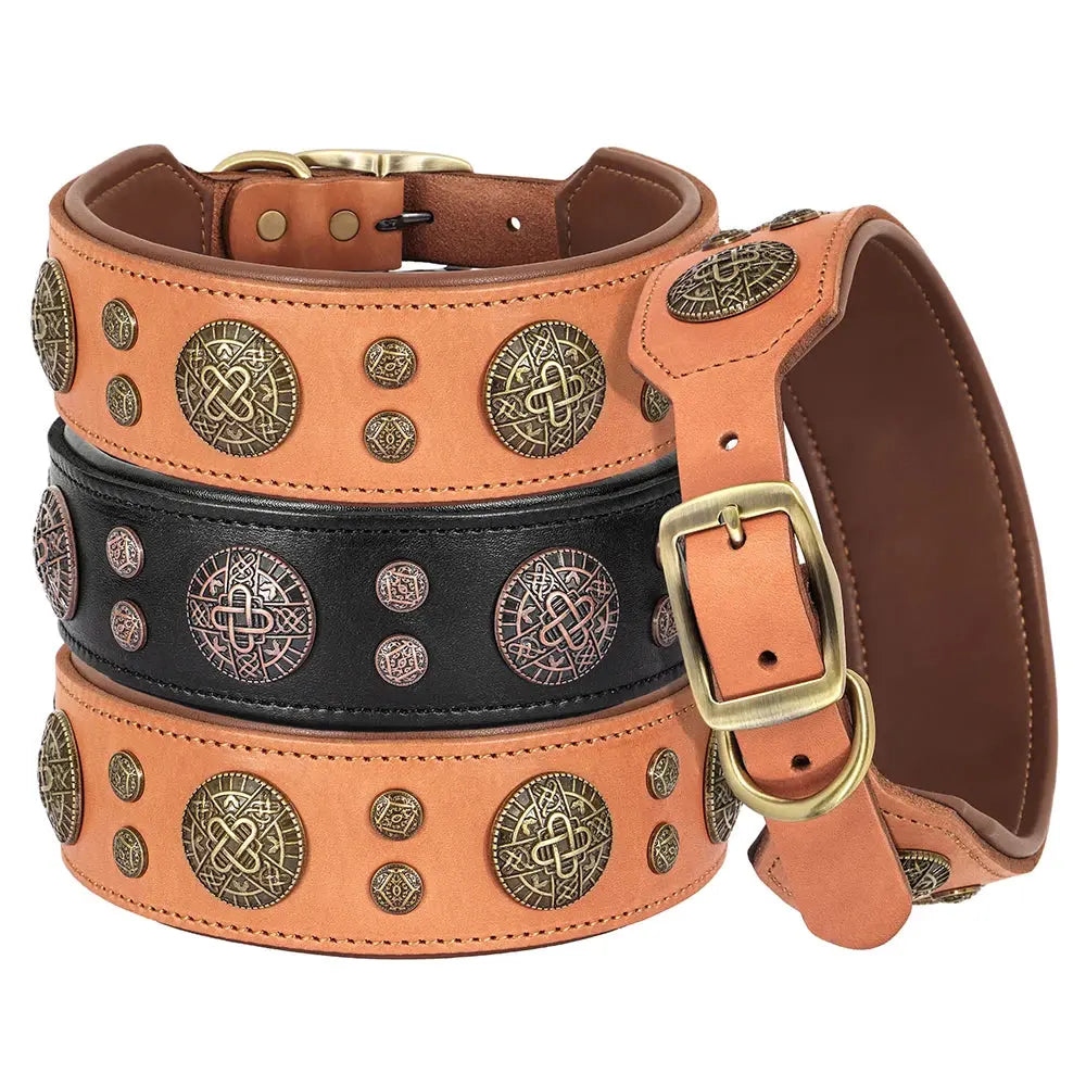 Genuine Leather Dog Collar for French Bulldog Labrador WLP Company