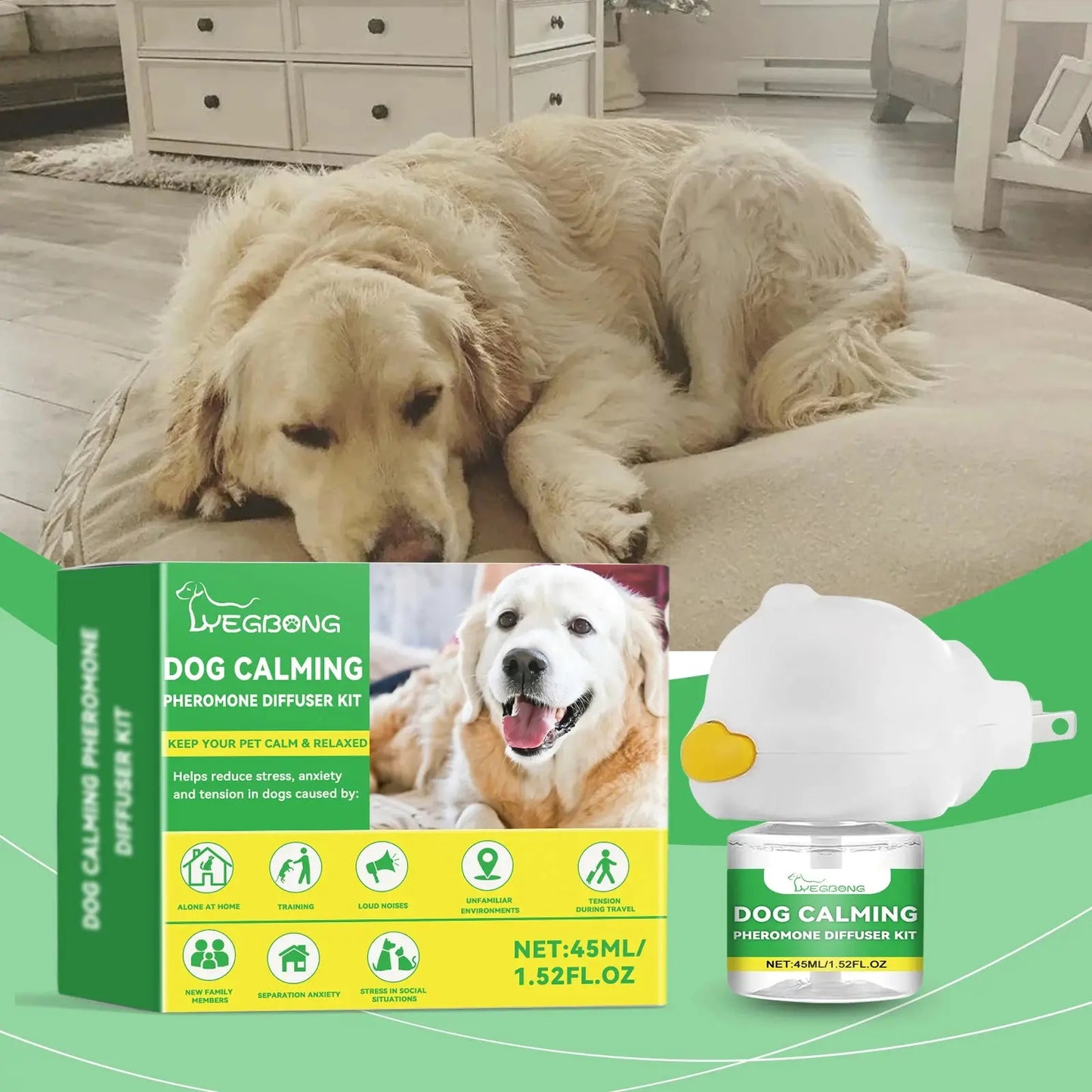Dog Calming Diffuser Kit, Anxiety Relief For Pets With Separation Stress, Helps Reduce Fear Of Fireworks & New Environments WLP Company