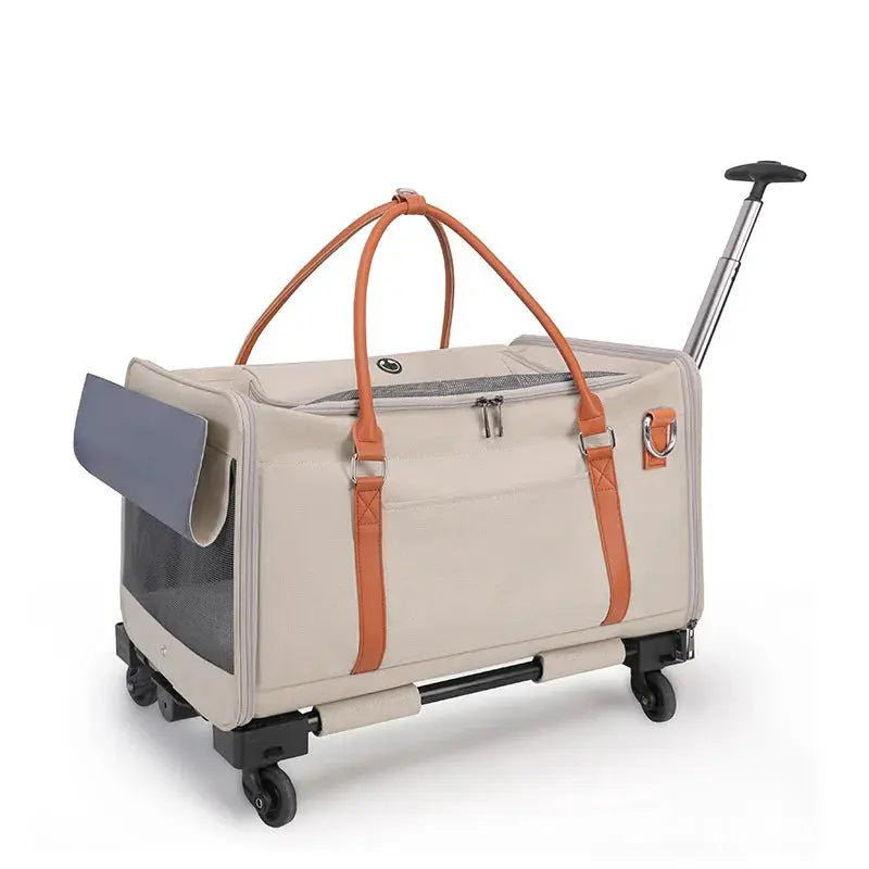Multifunctional Cat Carrier with Trolley Large Capacity Breathable Foldable Pet Bag for Cats and Dogs WLP Company
