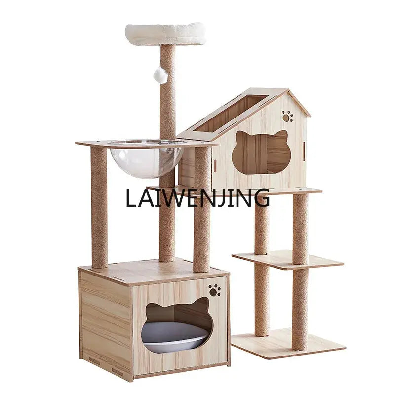 Cat Climbing Frame Nest Tree with Litter Box - Premium Quality WLP Company
