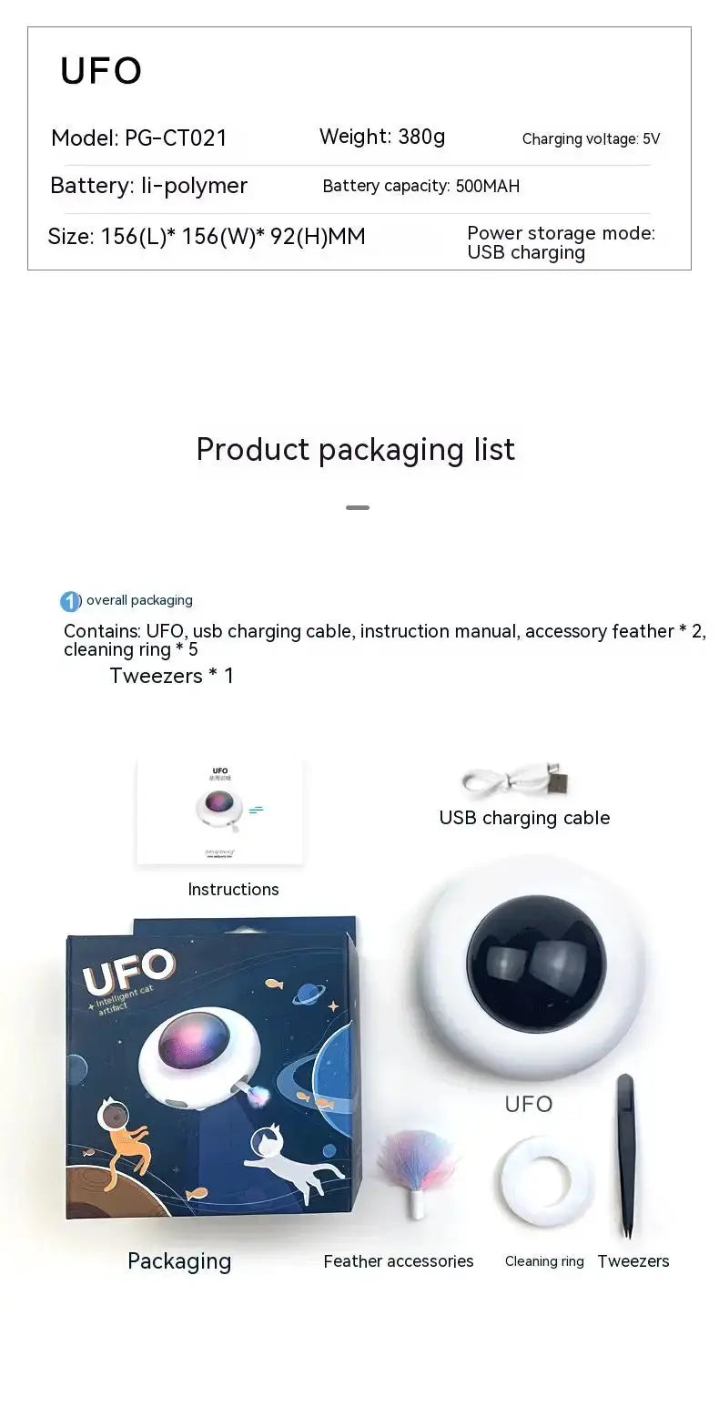 Cat Toy Smart Teaser UFO Pet Turntable Catching Training toys WLP Company
