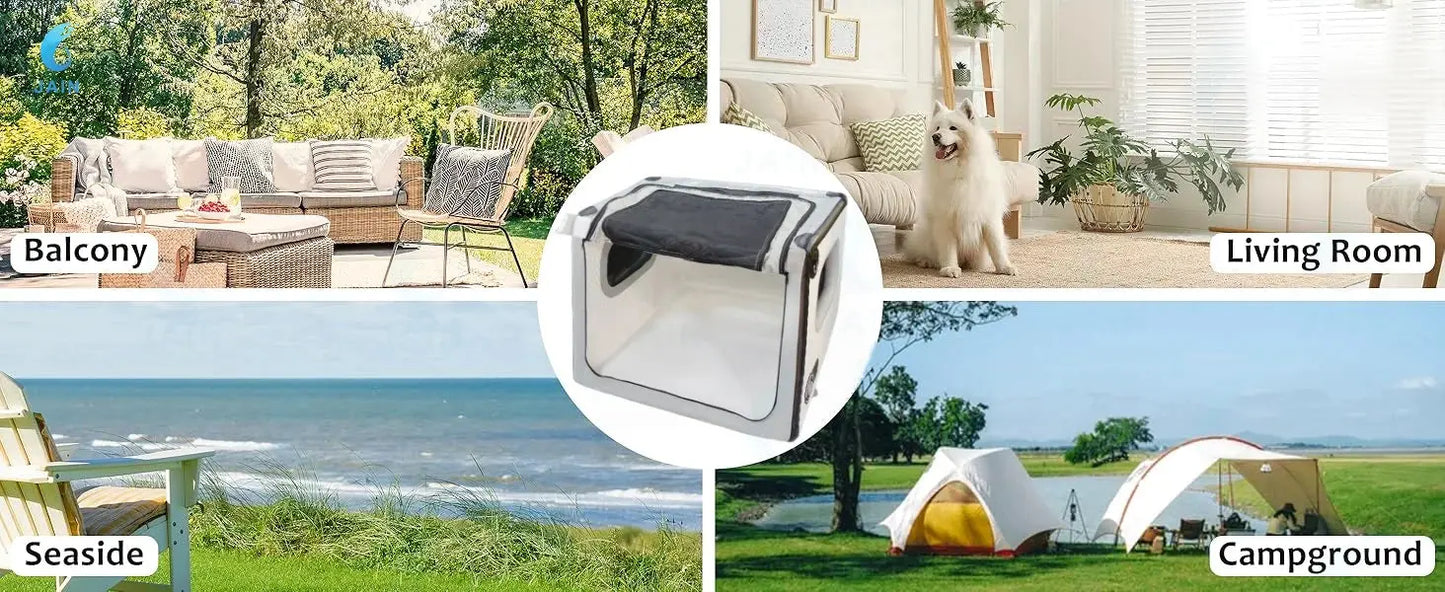 Collapsible Dog Crate for Car Travel – Portable Folding Crate for Dogs WLP Company
