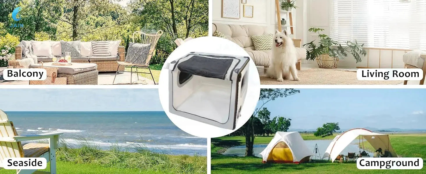 Collapsible Dog Crate for Car Travel – Portable Folding Crate for Dogs WLP Company