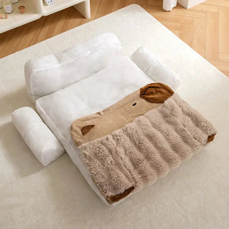 Soft Plush Dog Bed Sofa Winter Warm Pet Sleeping Mat for Small Medium Dogs Cats Removable Puppy Bed Luxury Cozy Cat Sleeping Bed WLP Company