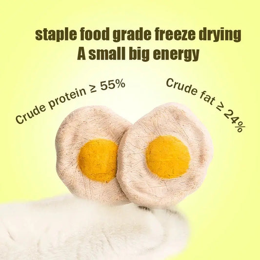 Freeze-dried poached eggs cat and dog universal nutrition hair gills staple food freeze-dried chicken egg yolk goat milk cake ca WLP Company