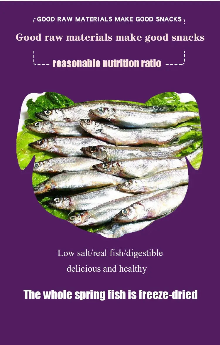 Dog Snacks Freeze-dried Spring Fish Large Full Seed Dried Pet Fish WLP Company
