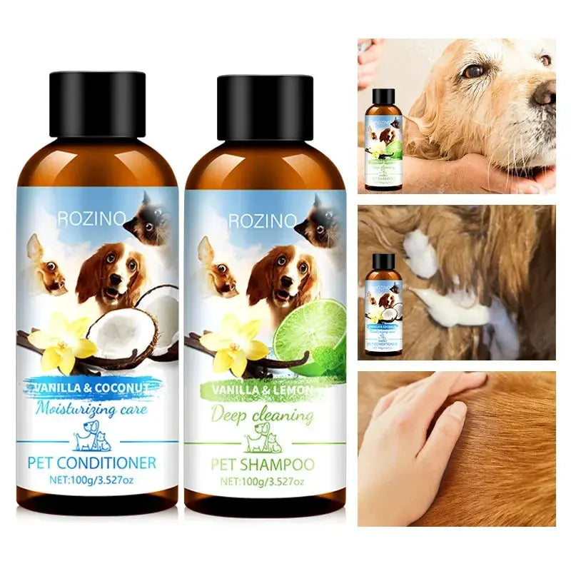 Pet Shower Gel and Conditioner Combo Pack, Perfect Clean Shampoo and Conditioner, Chemical Free, for Pets Cats and Dogs WLP Company
