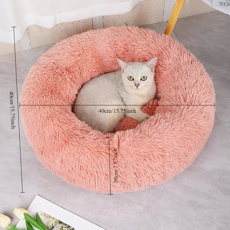 Home Plush Pet Nest Winter Cat Nest Dog Nest Warm Detachable and Washable Round Cat Nest Pet Bed Seasonal Universal Decoration WLP Company