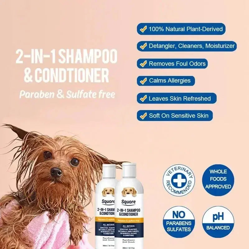 Puppy Shampoo And Conditioner 2 In 1 Natural Moisturizing Shampoo Moisturizing Dog Shampoo For Sensitive Skin PH Balanced WLP Company