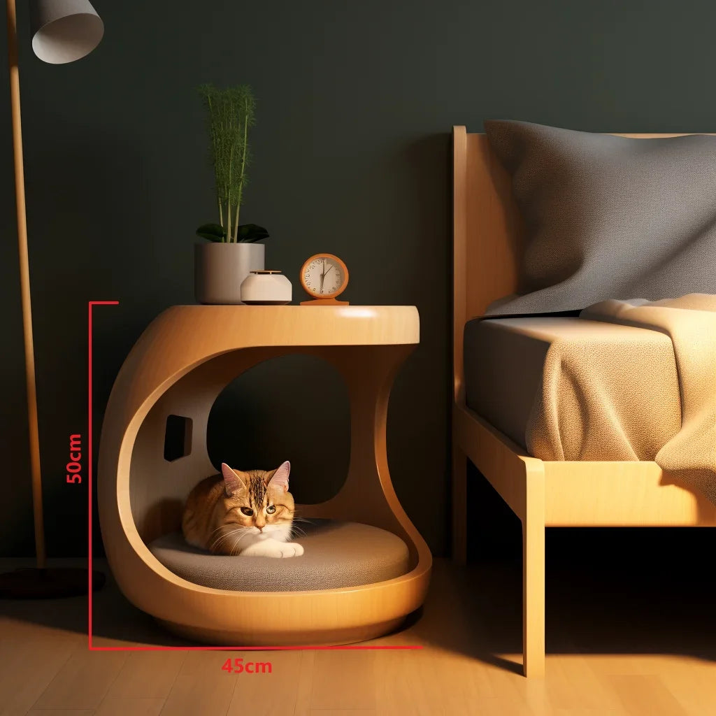 Warm Semi-Enclosed Cat House - Coffee Table Bedside Array Cabinet