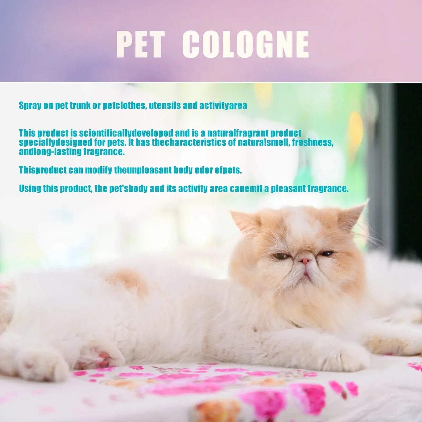 pet deodorizing spray 100 Ml Pet Deodorizing Perfume Spray, Cats & Dogs Eliminating Odors Natural Long-Lasting Fragrance (Lemon, Orange And Lavender) WLP Company