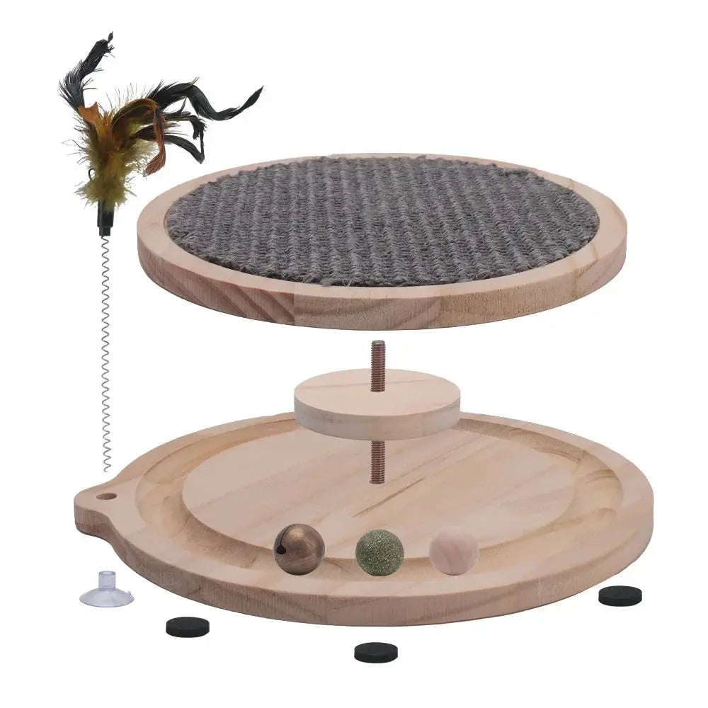 Cat Scratcher Cat Natural Sisal Scratching Pad Kitten Interactive Toy with Ball Track Ball for Chasing Hunting Mental Physical WLP Company