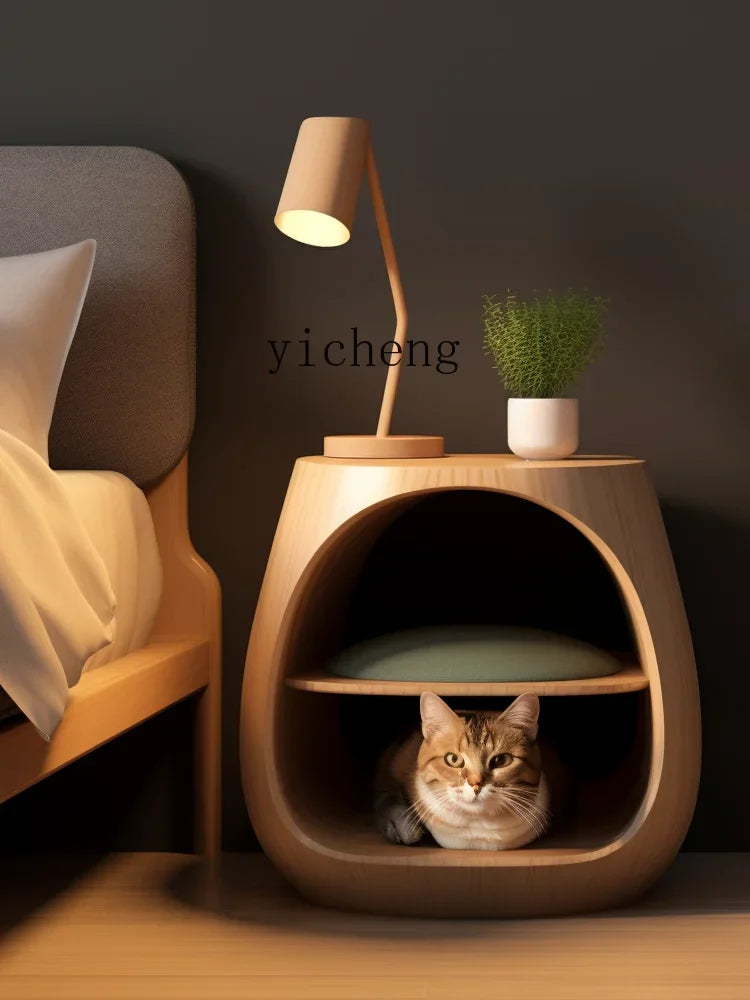 Warm Semi-Enclosed Cat House - Coffee Table Bedside Array Cabinet