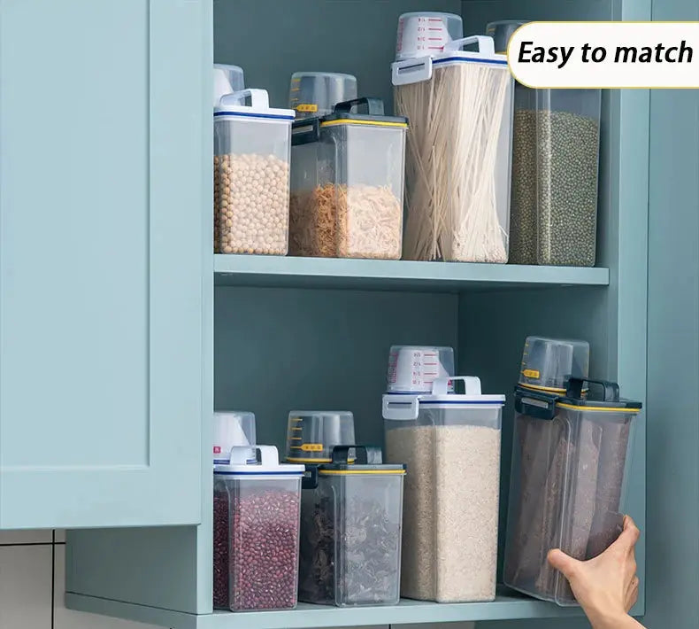 dog food storage Pail Plastic Storage Tank with Measuring Cup Container Moisture-proof Sealed Jar Pet Supplies Accessories WLP Company