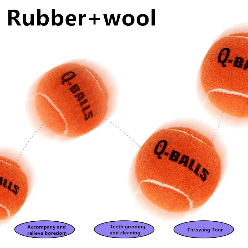 4Pcs/Set Dog Toy Q-MONSTER Thick Walled Natural Rubber Squeak Chew Balls for Dogs Tennis Interactive Bouncy Balls for Training WLP Company