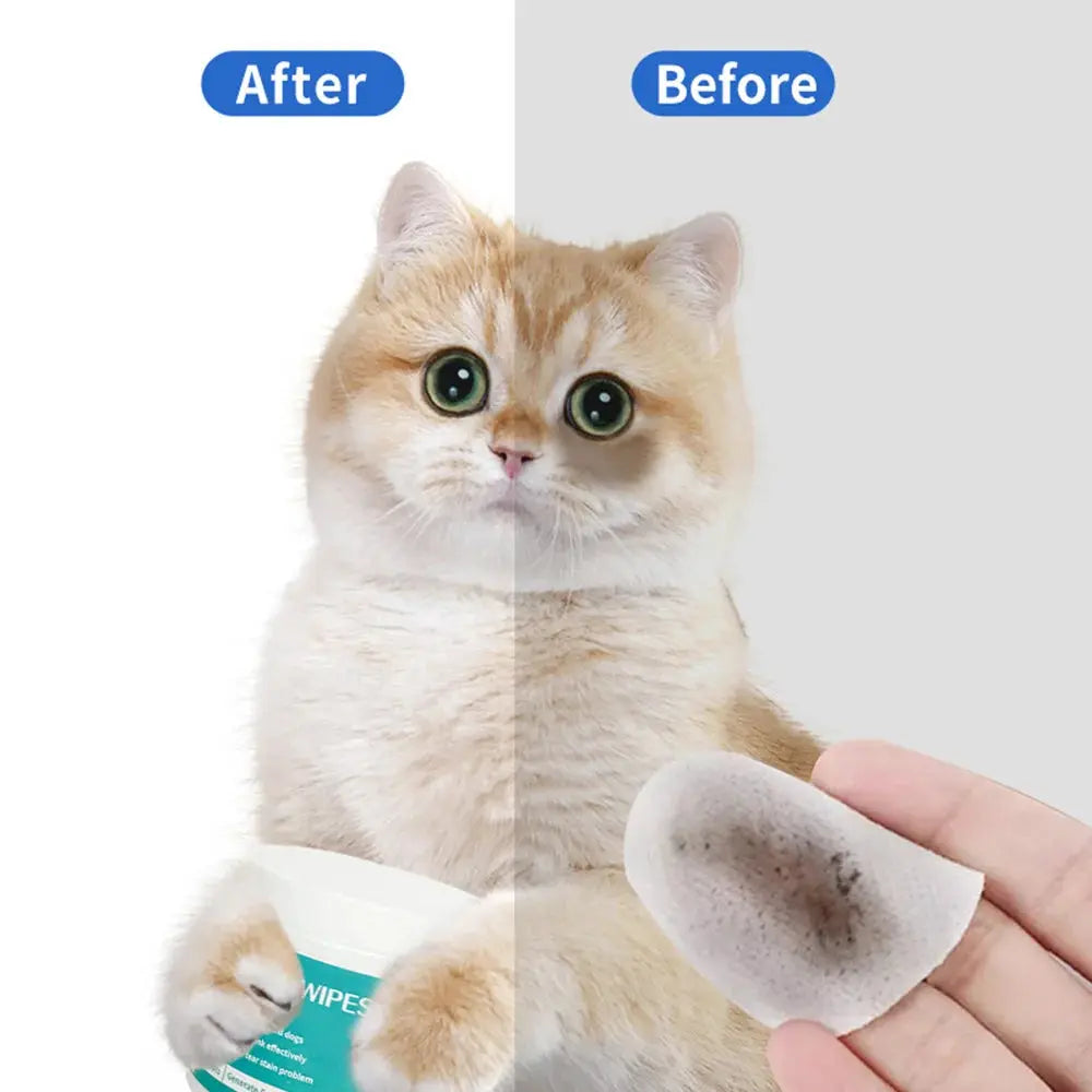 100pcs Pet Wipes for Cats Dogs Tearmark Wet Wipes Cats and Dogs Universal No Irritation Eye Cleaning Wipes Pet Supplies WLP Company