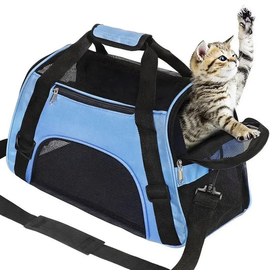 cat carrier Cat Bags Soft-Sided Portable Dog Carrier Mesh Breathable Carrier Bags for Cats Dogs Comfort Foldable Handbag Pet Transport Bag WLP Company