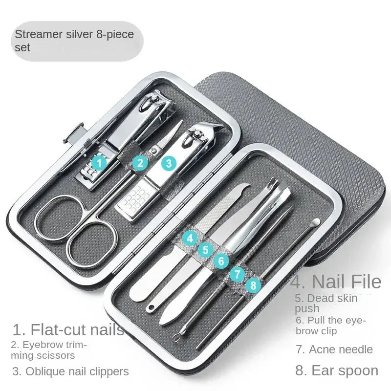 8 Piece Set Dog Nail Clippers Manicure Clipper Set Pet Dog Products Stainless Steel for You Ear Spoon Puppy Home Garden Pedicure WLP Company