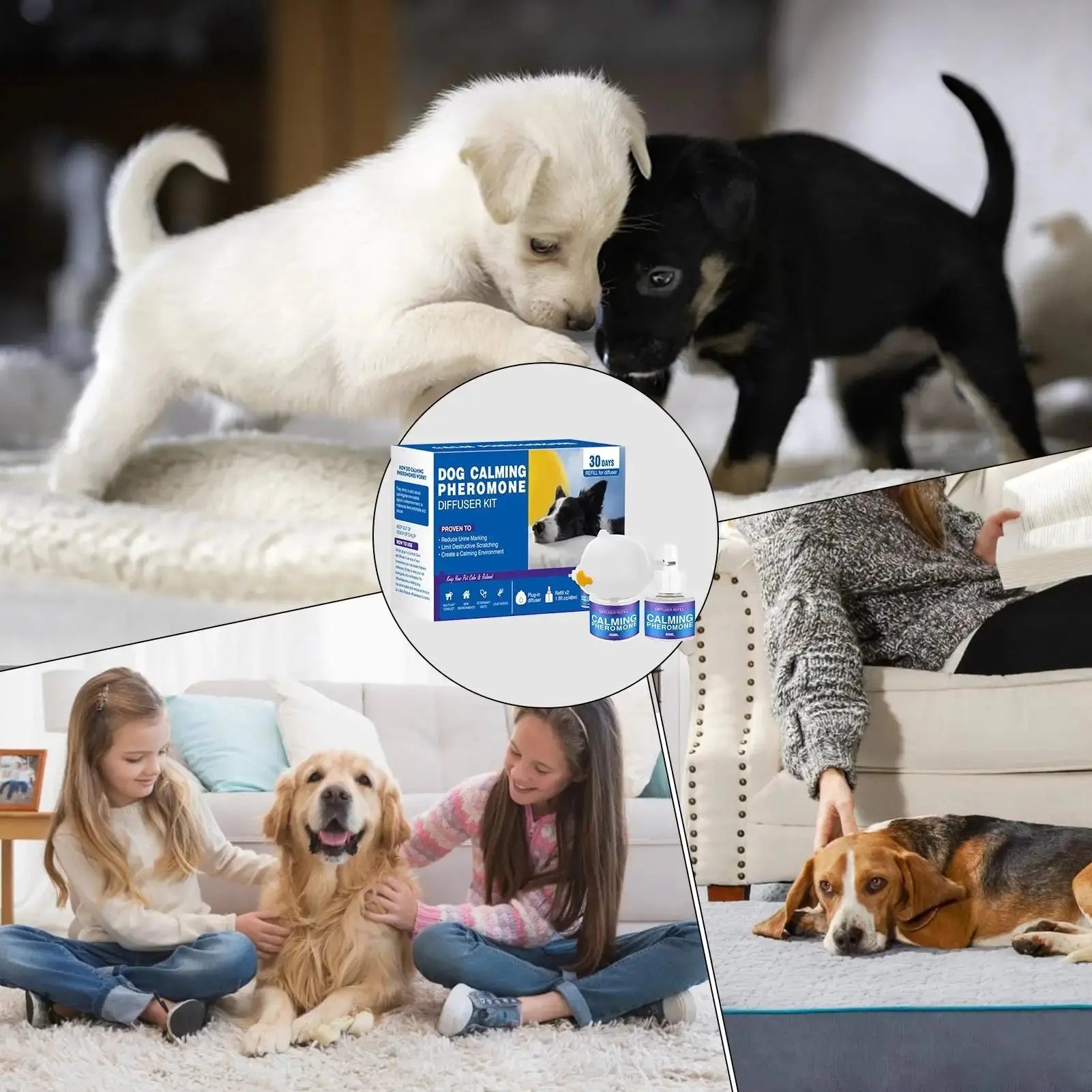 Dog Pheromones Calming Diffuser Appeasing Pheromone Diffuser To Calm Dogs Stop Stress Pet Health Supplies Reduce Aggression WLP Company