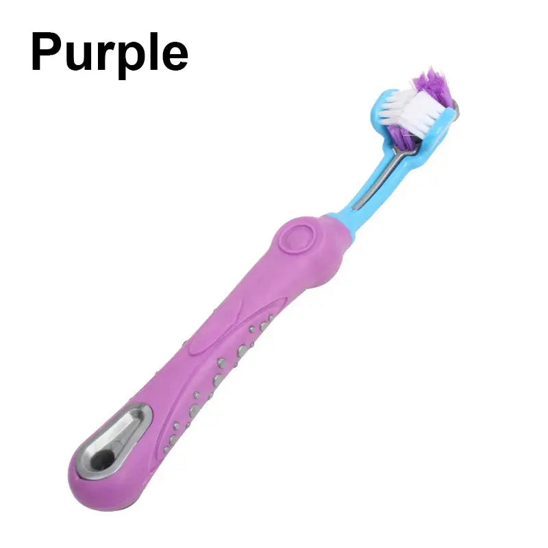 Three Sided Pet Toothbrush Multi-angle Toothbrush Cleaning Dog Cat Brush Bad Breath Pet Dental Care Cat Cleaning Mouth WLP Company
