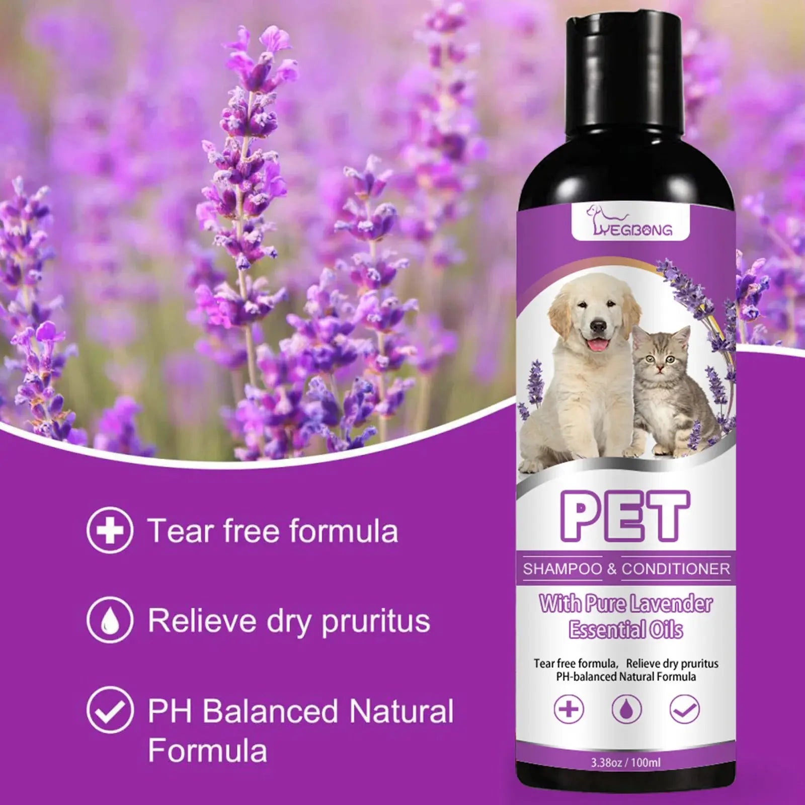 Pet Shampoo Flea Killer Hair Softening Relieve Itching Ph Balanced Cleaning Moisturizing Smooth Dog Shampoo for Sensitive Skin WLP Company