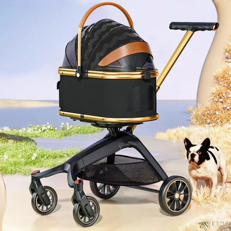 Luxury Dog Stroller Artifact Car Portable Split Folding Small Pet Cart Pet Stroller Dog Trolley Stroller for Cat WLP Company