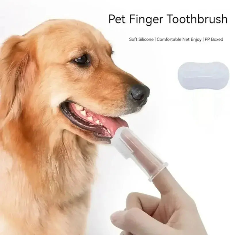 Pet Toothbrush Super Soft Pet Finger Toothbrush Teddy Dog Brush Bad Breath Tartar Teeth Care Tool Dog Cat Cleaning Silicagel Pet Supplies WLP Company