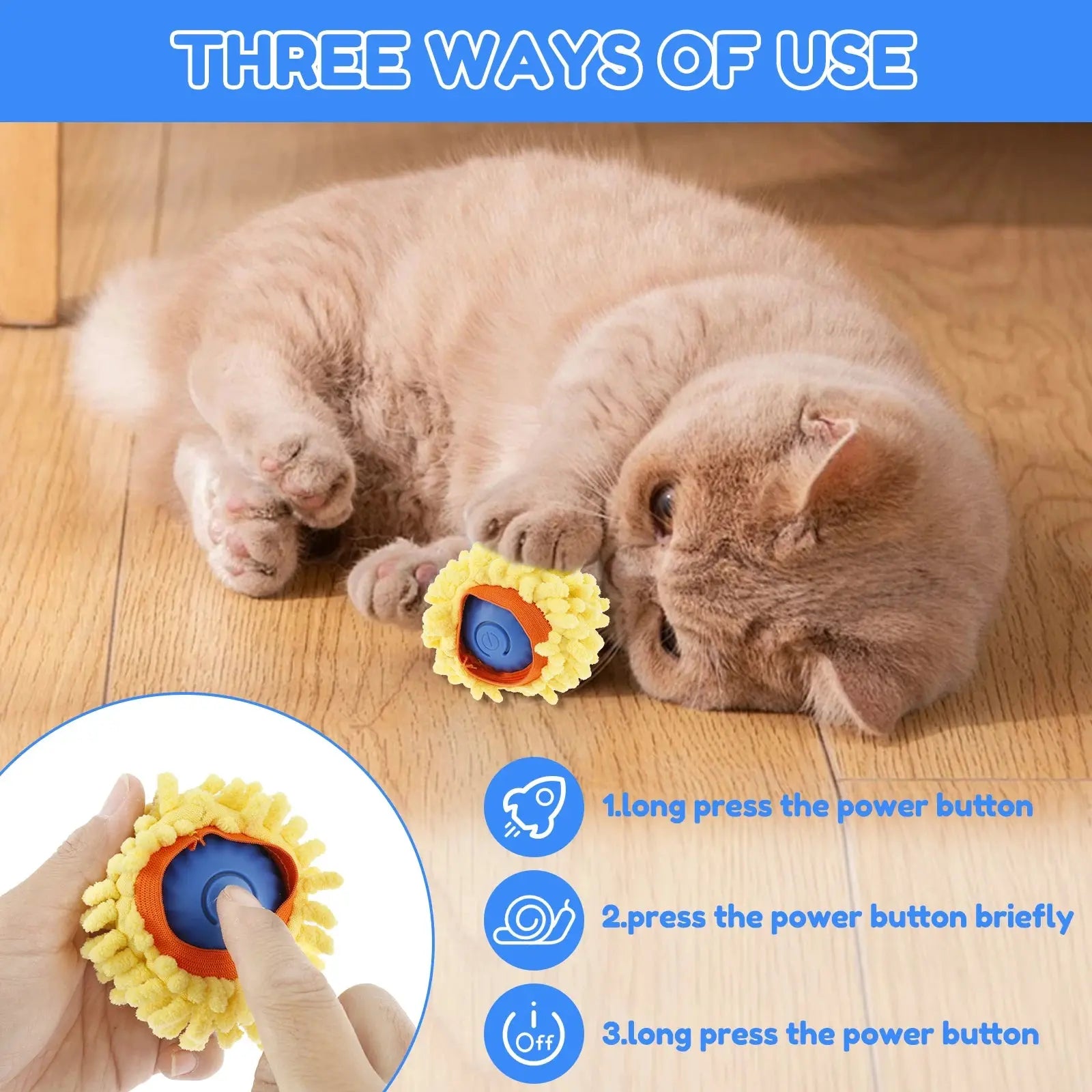 cat toy Cat Interactive Toy Ball in Pouch Fast Rolling Hide Automatic Moving Bouncing Pet Smart Toy Interactive Kitten Indoor Ball WLP Company