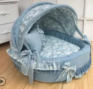 High-End Comfort Luxury Pet Bed - Coral Velvet Cradle with Aluminum Bracket WLP Company