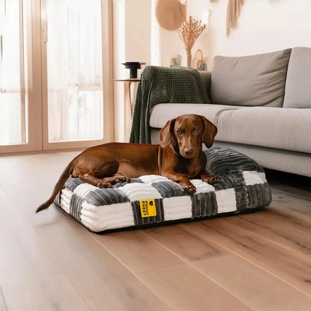 handmade dog beds Handmade Plush Square Orthopedic Support with Pillow Large and Small Dog Beds Warm and Soft Dog Comfort Pads Pet Mattresses WLP Company