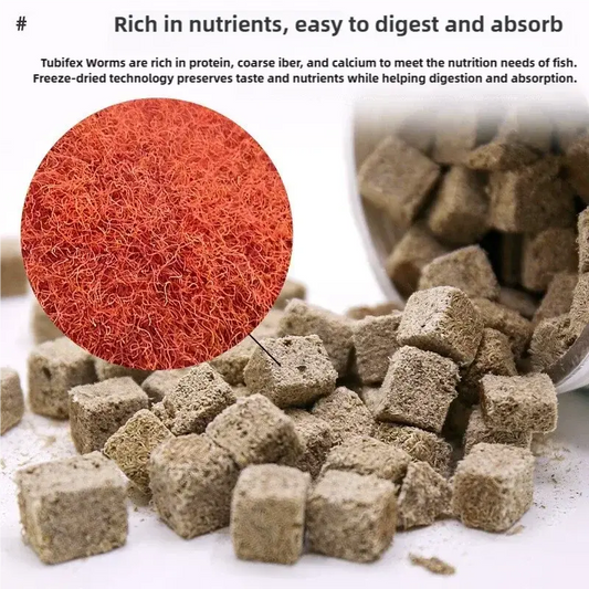 Freeze Dried Tubifex Worms Red Thread Worm Patch Food for Tropical Fish and Amphibians WLP Company