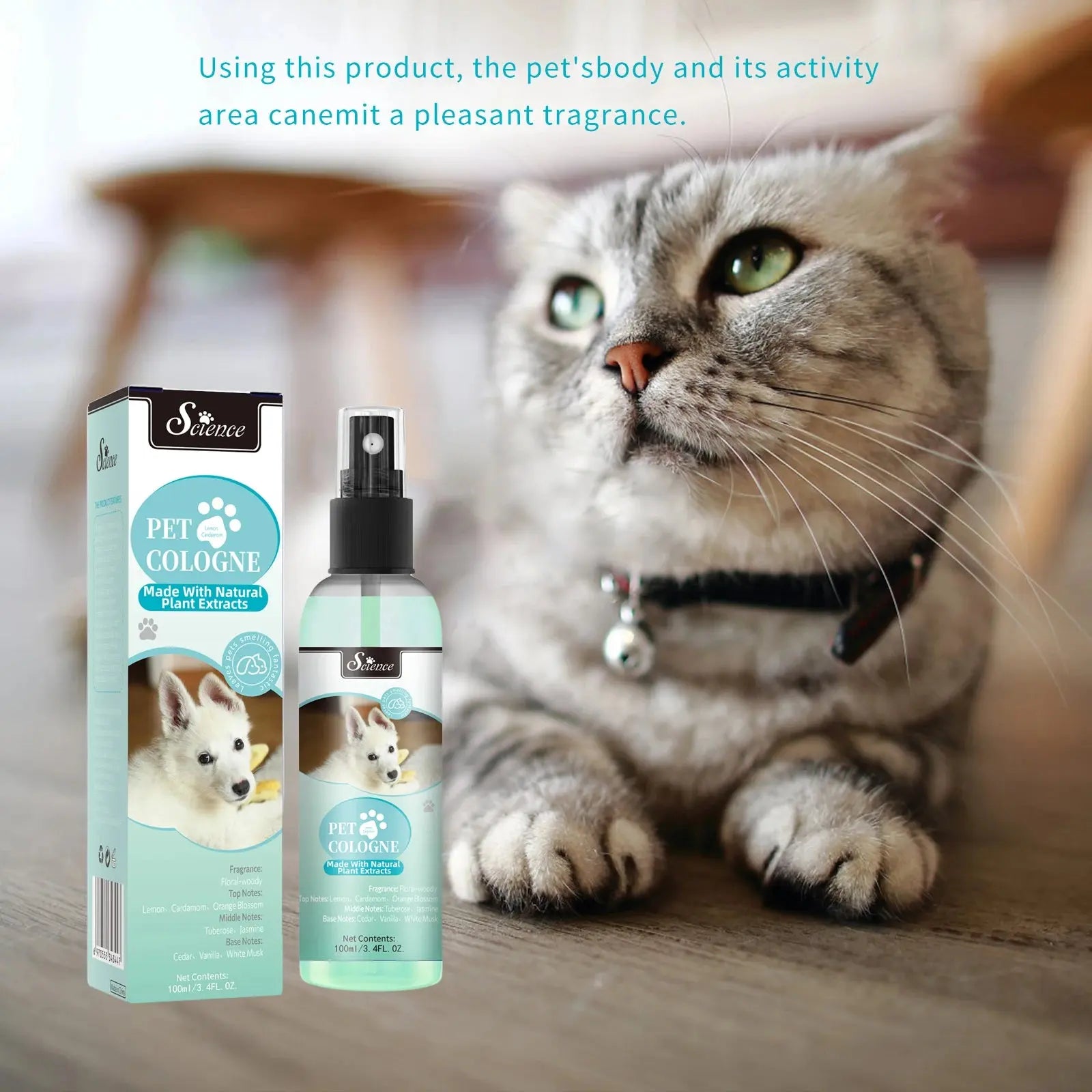 pet deodorizing spray 100 Ml Pet Deodorizing Perfume Spray, Cats & Dogs Eliminating Odors Natural Long-Lasting Fragrance (Lemon, Orange And Lavender) WLP Company