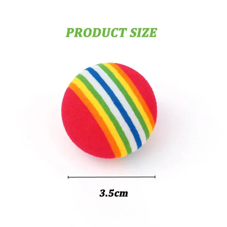 10Pcs Colorful Cat Toy Ball EVA Bite-Resistant Elastic Rainbow Ball Kitten Puppy Chewing Training Interactive Toys Pet Supplies WLP Company