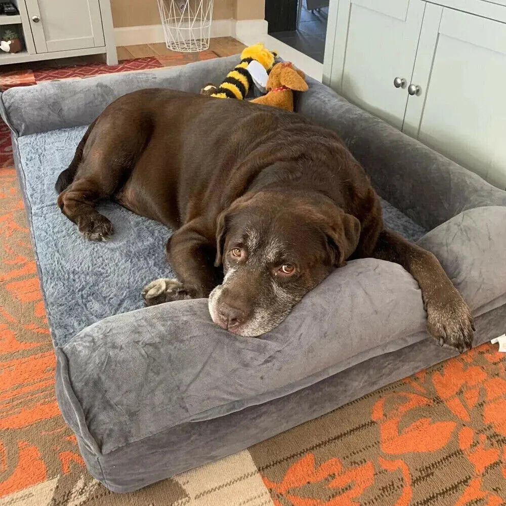 XXXL Large Calming Dog Bed Orthopedic Memory Foam Sofa Couch Waterproof Removable Cover Plush Mat for Small Medium Large Dogs WLP Company