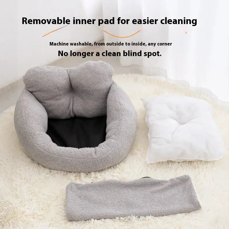 Winter Dog Kennel Can Be Disassembled and Washed, Thickened Cat Warmth Cat Kennel Teddy Fur Warm and Comfortable Pet Supplies WLP Company