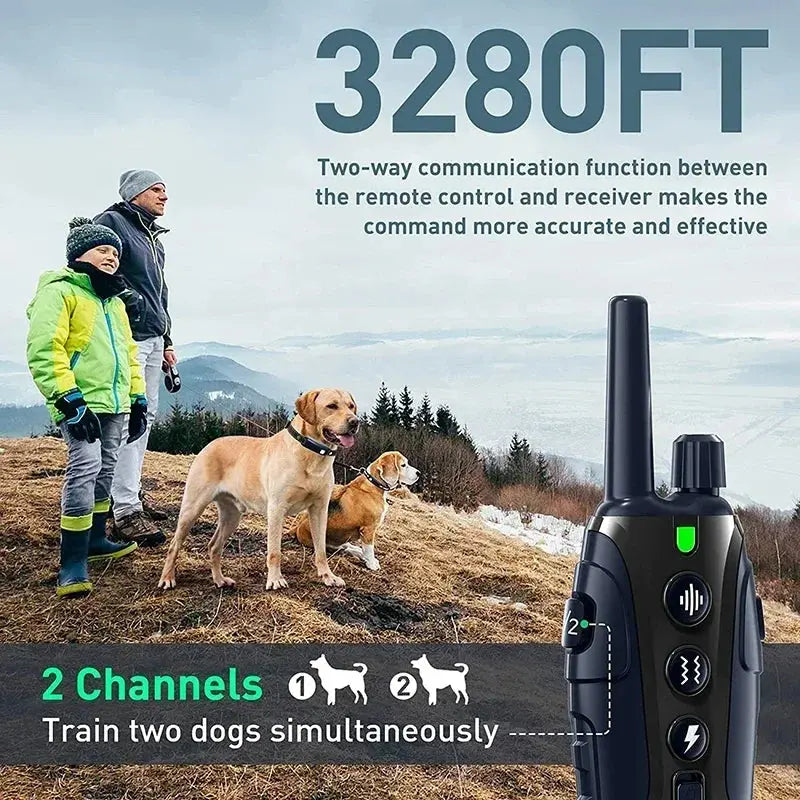 1000m Smart Dog Training Collar with Remote Electric Shocker Suitable for Preventing Dog Barking Pet Behavior Training Supplies WLP Company