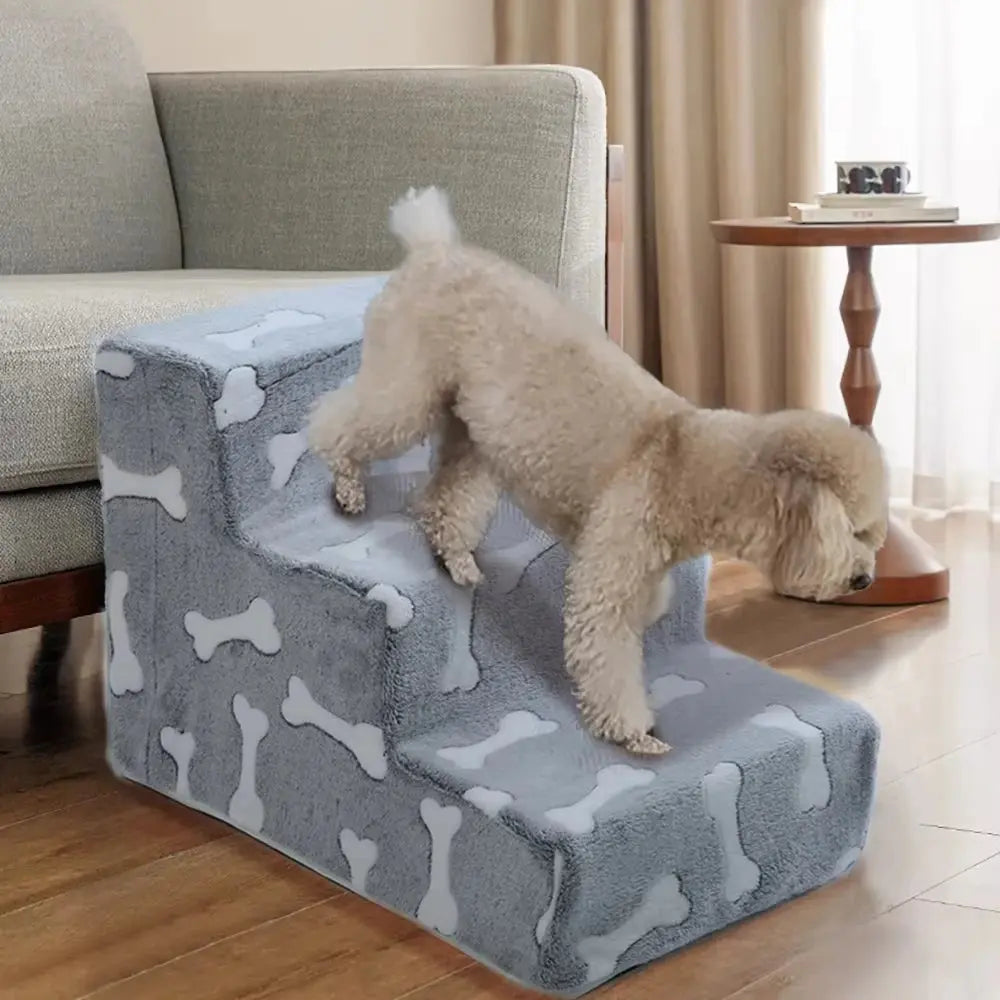 dog stairs Ladder Dogs Pets Bone Shape Puppy Stairs Beside The Sofa Bed Ramp for Dogs Protecting Pet Joint Safety Stairs for Elderly Dogs WLP Company
