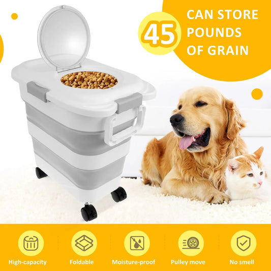 15/45KG Collapsible Pet Food Storage Barrel WLP Company